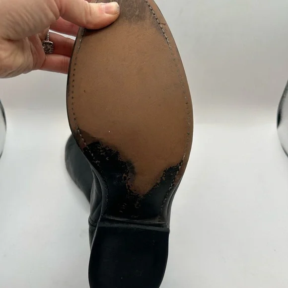 Code West women’s black Leather Cowgirl boots Toe Guard 9.5 D USA Vintage - Picture 14 of 16